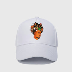 Casual Retro Printed Sun Hat Cotton Adjustable Peaked Cap