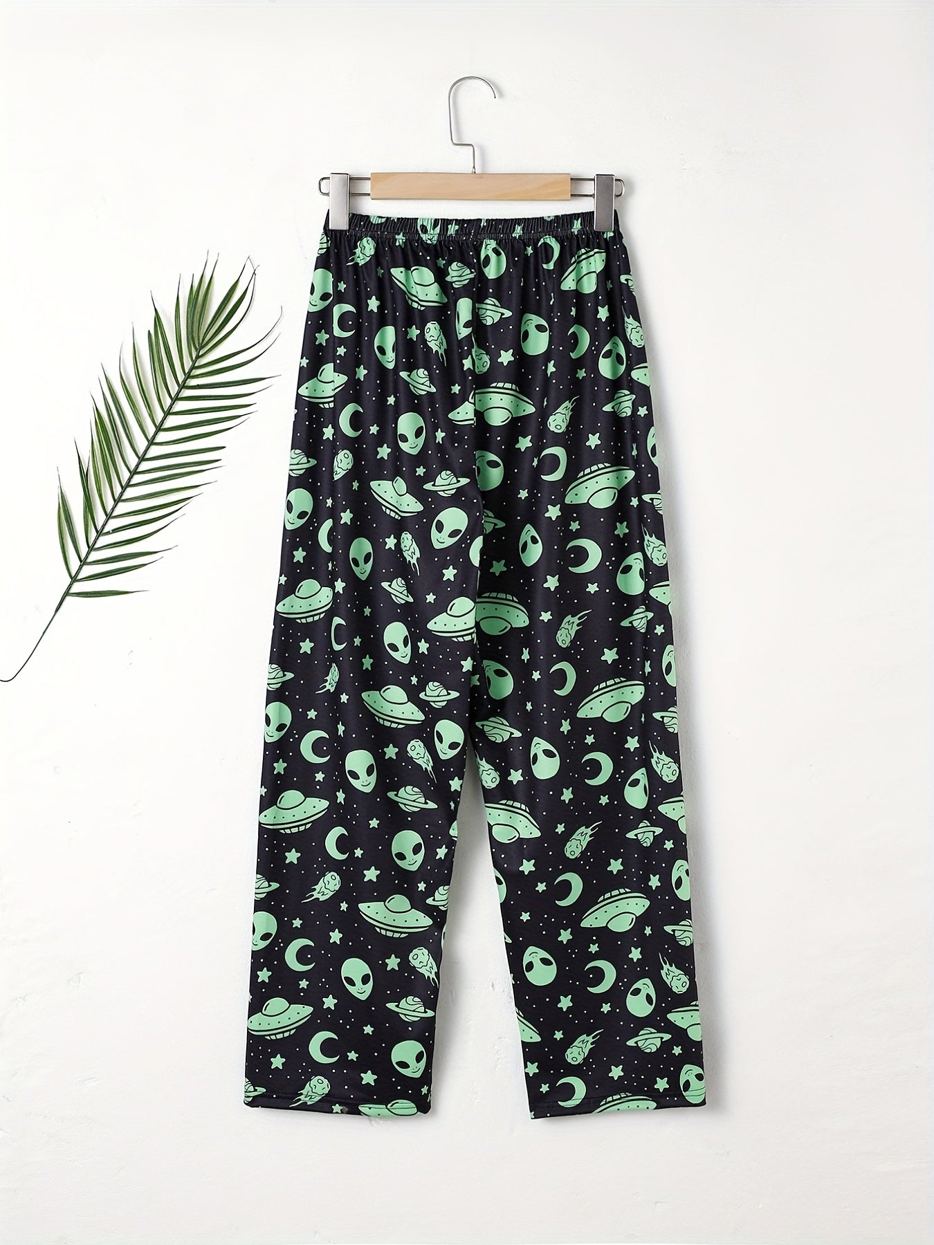 Alien Print Sleep Bottom Cozy Elastic Long Pants