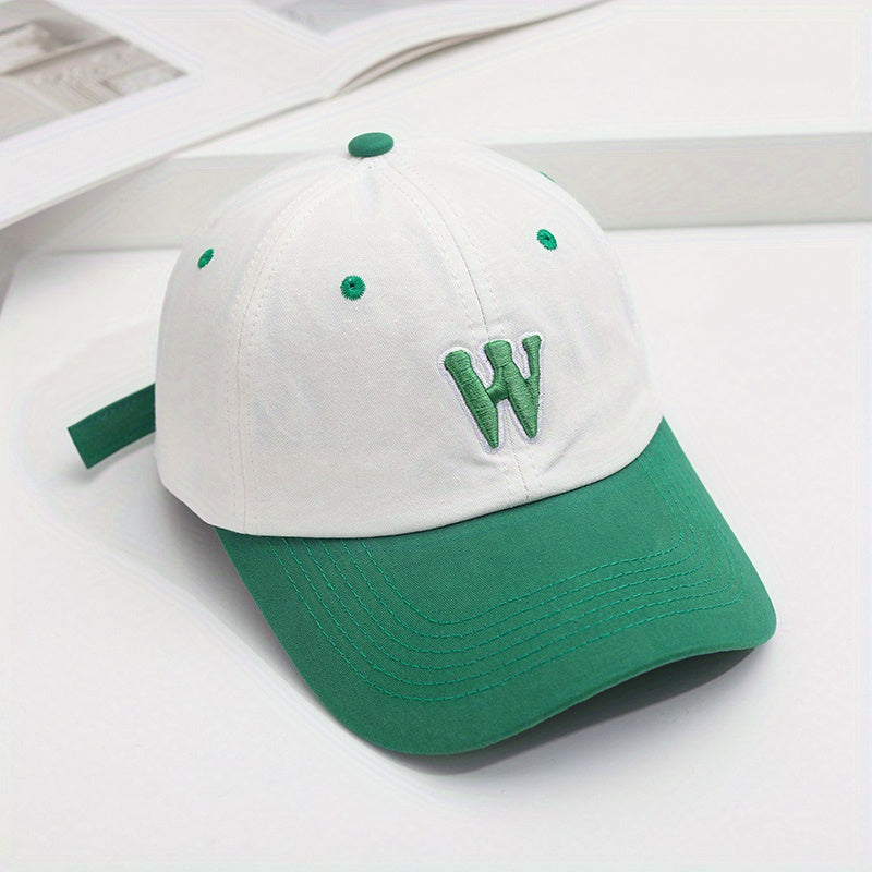 Adjustable Summer Casual Mens Peaked Cap With Letter W Embroidery
