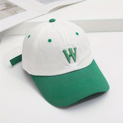Adjustable Summer Casual Mens Peaked Cap With Letter W Embroidery
