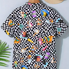Kids Casual Checkered Short Sleeve Shirt for Summer