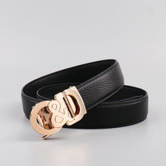 Women Leather Letter Metal Buckle Belts - Waist Belt For Dresses