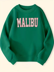 Girls Letter Sweatshirt Round Neck Top Pullovers