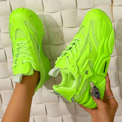 Women's Mesh Chunky Sneakers Low Top Platform Trainers