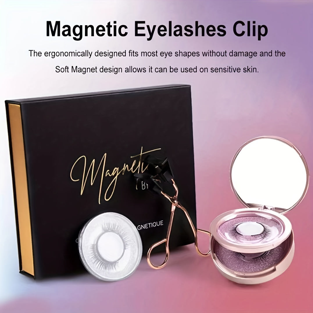 3 Pairs Magnetic Eyelashes Kit with Applicator Natural Look False Eyelashes