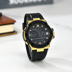 Boys Swimming Watch with Alarm Clock and Digital Display Yellow Accents
