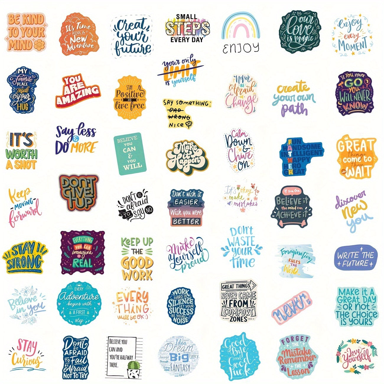 100pcs Waterproof Positive Vinyl Decals for Laptops Water Bottles