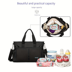 Large Diaper Bag Tote with Changing Pad & Pacifier Bag