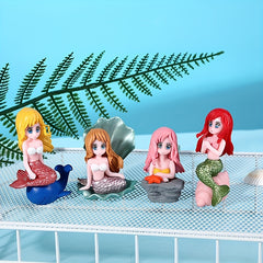 4pcs Shell Mermaid Aquarium Fish Tank Landscape Decoration