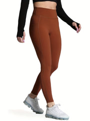 Cross Waist Yoga Pants Tummy Control Leggings With Pockets