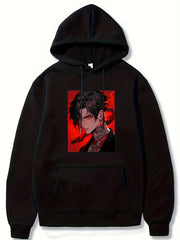 Anime Graphic Print Men's Hooded Sweatshirt