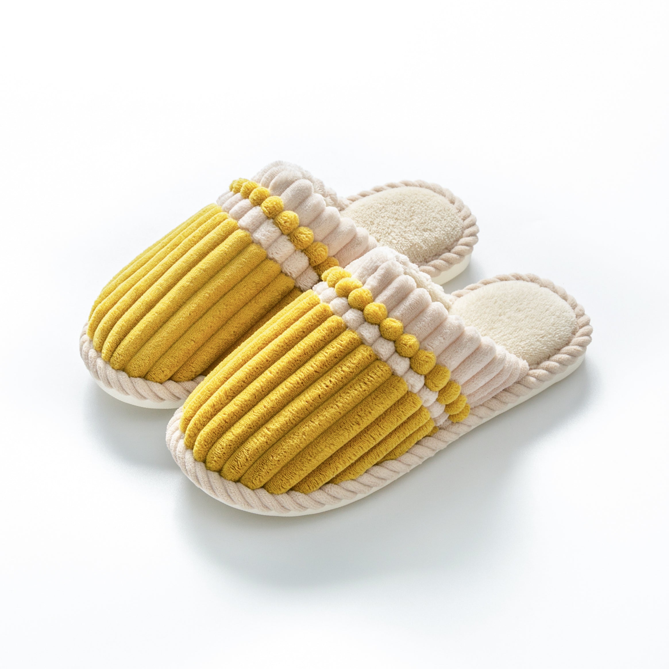 Men's Striped Fleece Cozy Non slip Slippers Winter
