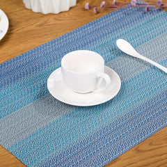 4pcs Teslin Pvc Placemat Heat Insulation Mat Bamboo Pattern
