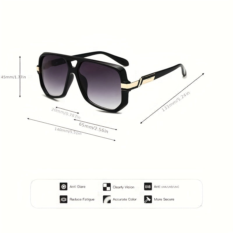 Men's Square Frame Sunglasses Steampunk UV Protection