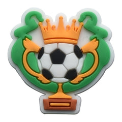 20pcs Boys Football Shoe Charms For Clogs Sandals PVC Decorative Accessories