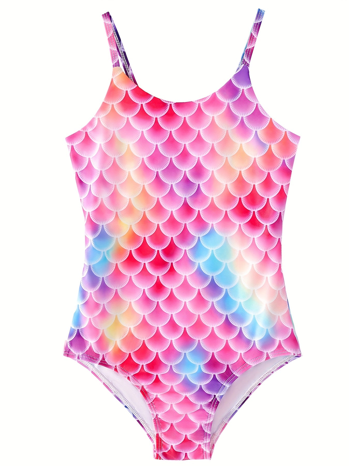 Mermaid Costume Swimsuit Bikini for Girls Gradient Fish Scale Print
