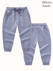 3pcs Toddler Boys Cotton Drawstring Sweatpants Elastic Waist
