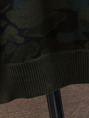 Camouflage Pattern Hooded Cardigan Sweater Men's Zip Up Coat