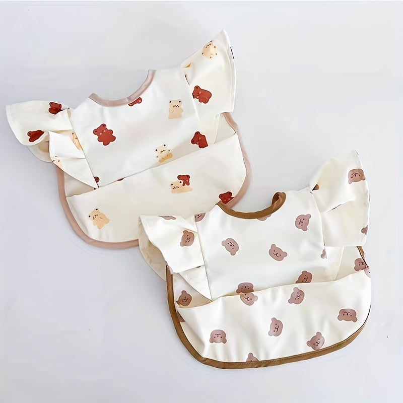 Waterproof Baby Bib Sleeveless With Pocket Bear Lemon Pattern