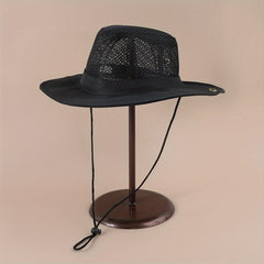 Breathable Mesh Bucket Hat Solid Foldable Sun Hat For Men And Women
