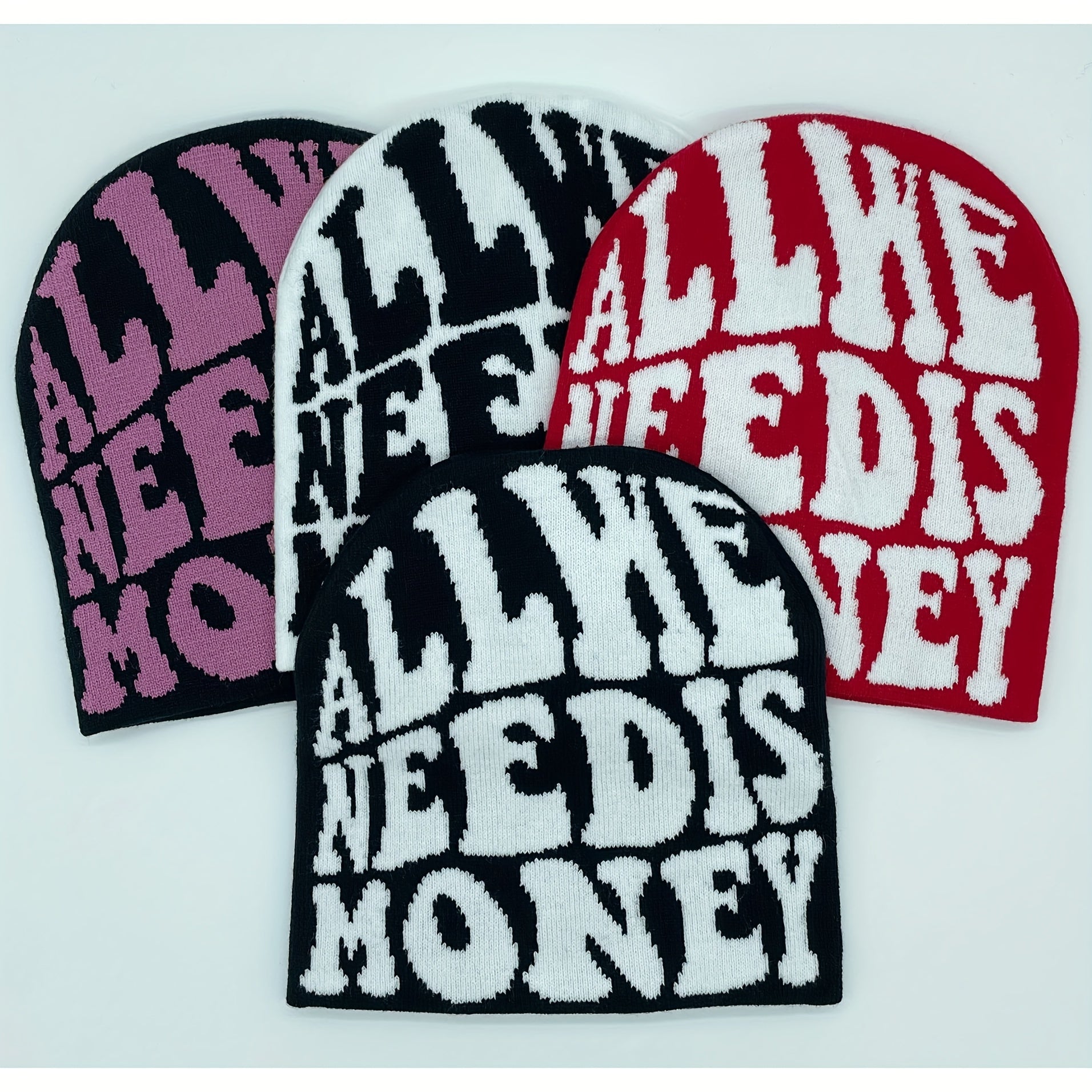 Jacquard Knitted Hat Hip Hop Cap Streetwear