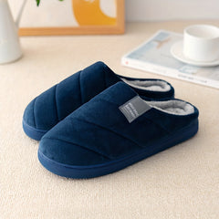 Men's Plush Lining Slip On Platform Slides