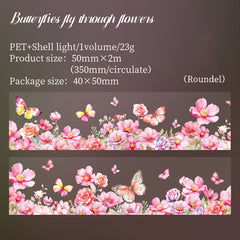 Flower PET Tape 2m Light Landscape Journal Material Sticker