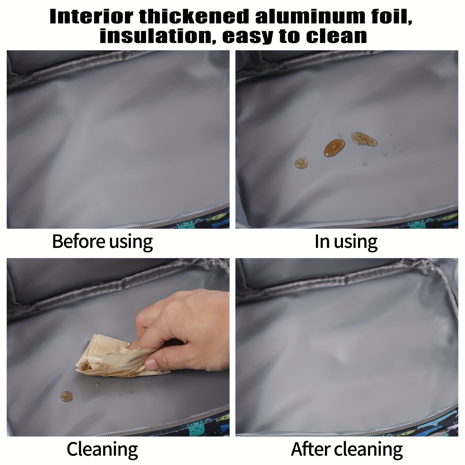 Insulated Lunch Box Tote Bag Reusable Leakproof Cooler with Adjustable Strap