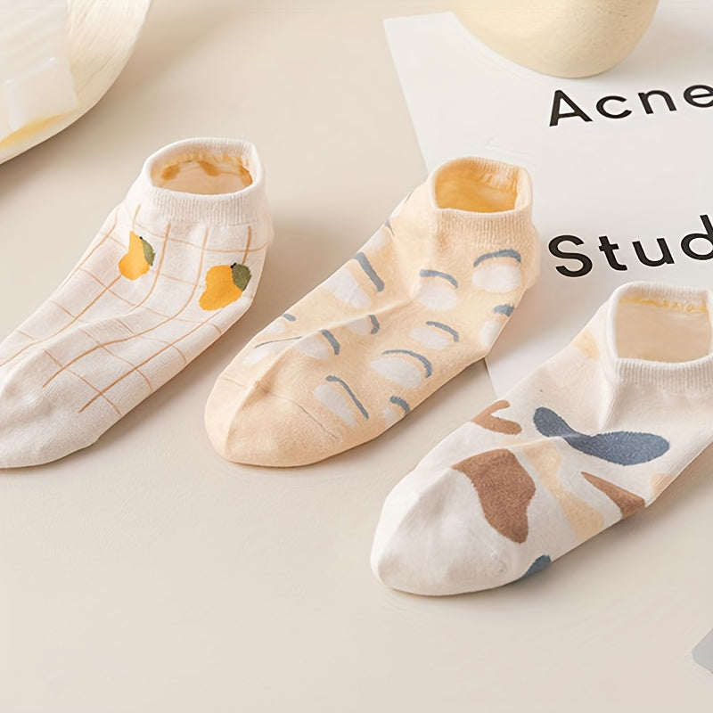 6 Pairs Cute Fruit Low Cut Ankle Socks Women's Stockings