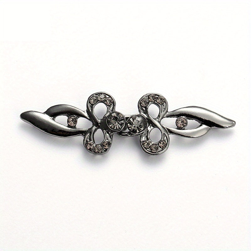 Rhinestone Alloy Pair Buckle Sweater Clip for Stand Collar