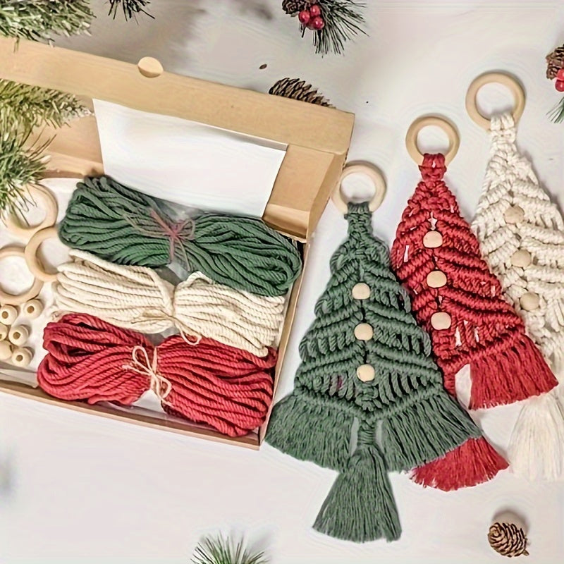3pcs Woven Christmas Tree DIY Kit Craft Gift Set Perfect For Family Friends