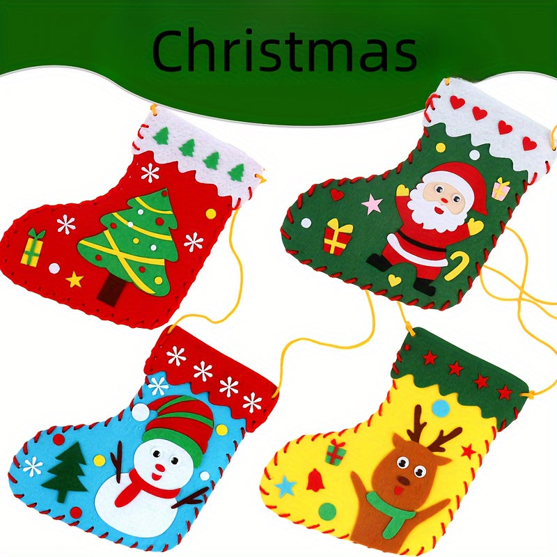 1pc Christmas Socks Diy Decoration Material Pack Random