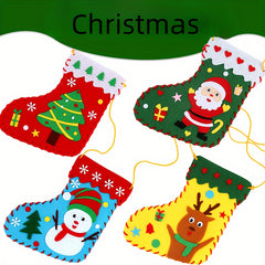 1pc Christmas Socks Diy Decoration Material Pack Random