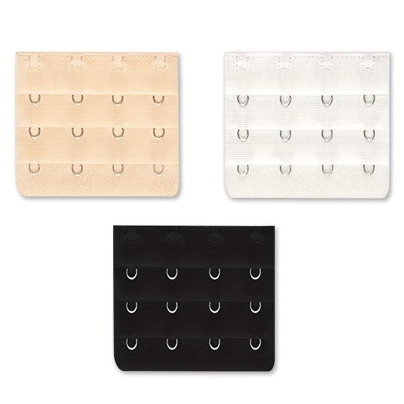 3pcs Bra Extension Buckles 3 Rows 4 Hooks Comfortable Strap Extenders