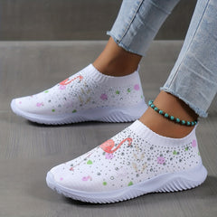 Women's Flatform Slip On Sneakers Lightweight Elastic Shoes