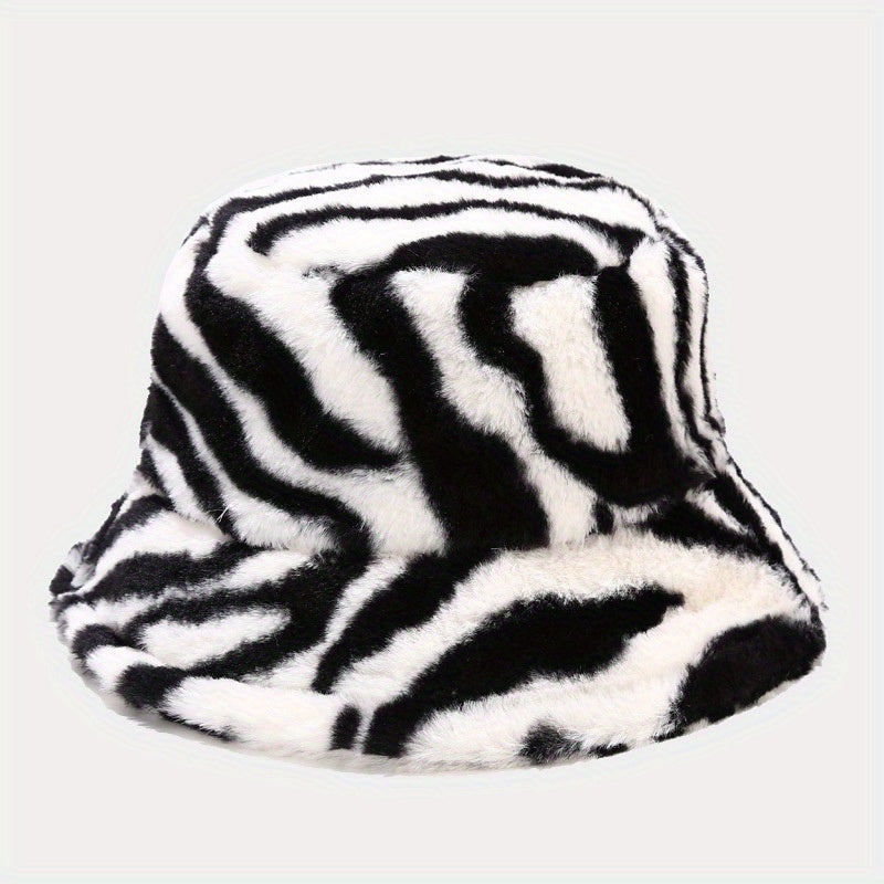 Unisex Sunshade Plush Bucket Hat for Outdoor Travel