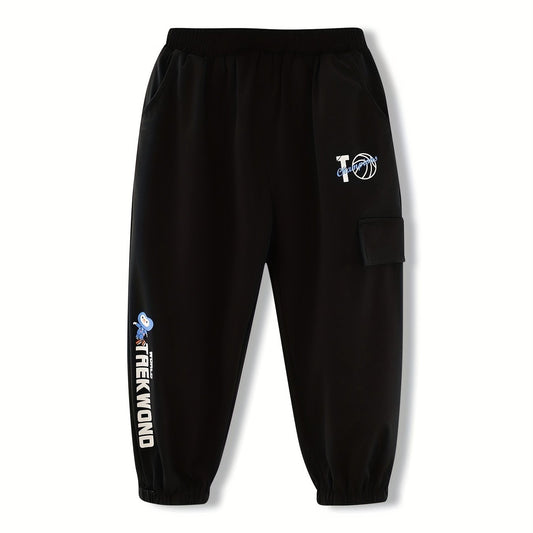 Boys Casual Letter Print Thin Comfortable Quick Drying Pants