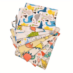Dinosaur Series 8-Piece Cotton Twill Printed Fabric Hand Pieced