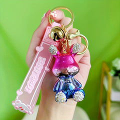 Sparkling Rhinestone Car Key Chain Perfect Gift for Women's Bag Pendant