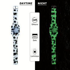 Teen Casual Digital Screen Silicone Watchband Multifunctional Electronic Watch