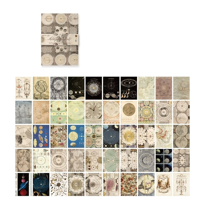 100 Sheets Retro Circle Elements Stationery Stickers Set