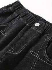 Boys High Stretch Denim Pants With Pocket