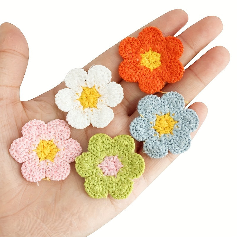 30pcs Flower Embroidery Patches DIY Sewing For Clothes Bags Hat Decoration