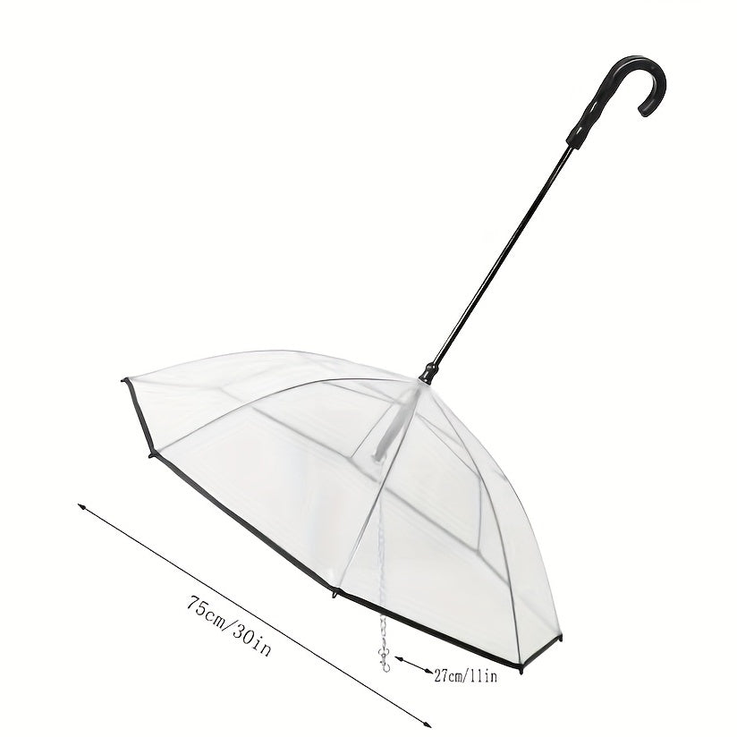 Pet Dog Transparent Umbrella Rainproof Walking Dog Leash Umbrella