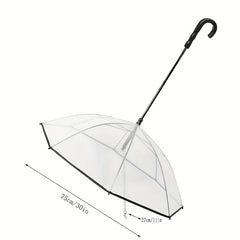 Pet Dog Transparent Umbrella Rainproof Walking Dog Leash Umbrella