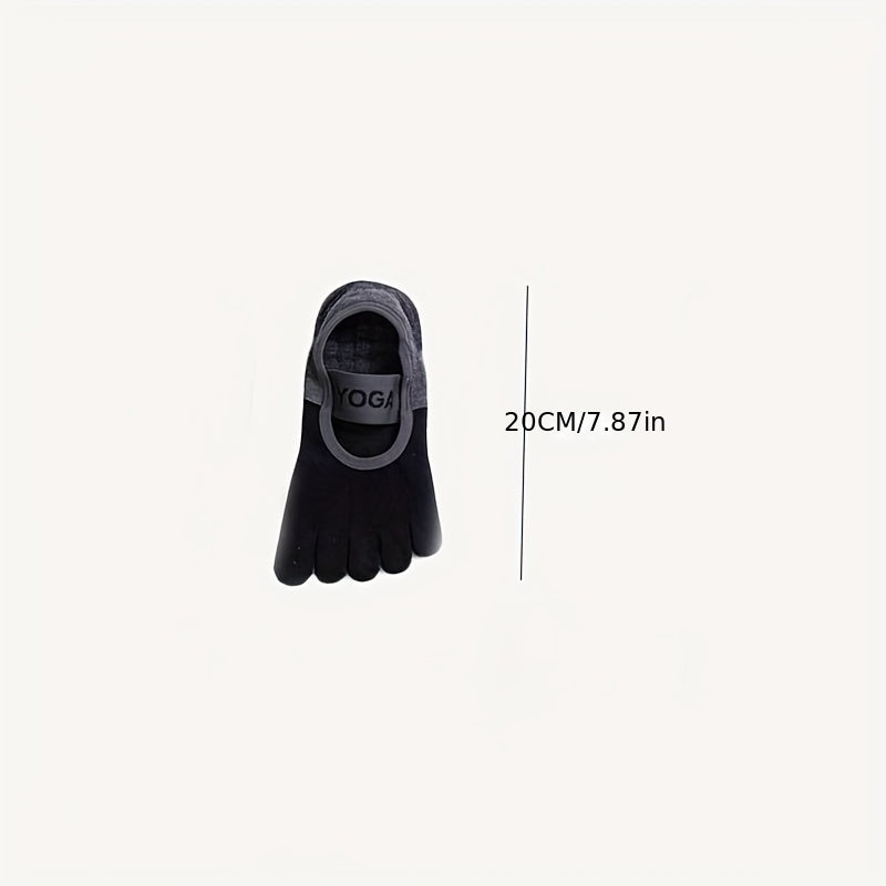 2pcs Women's Non slip Five Finger Yoga Socks Sweat Absorbing