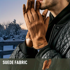 Men's Winter Suede Velvet Gloves Plus Velvet Thickened Warm