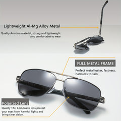Men's Square Sunglasses Classic Business Style UV400