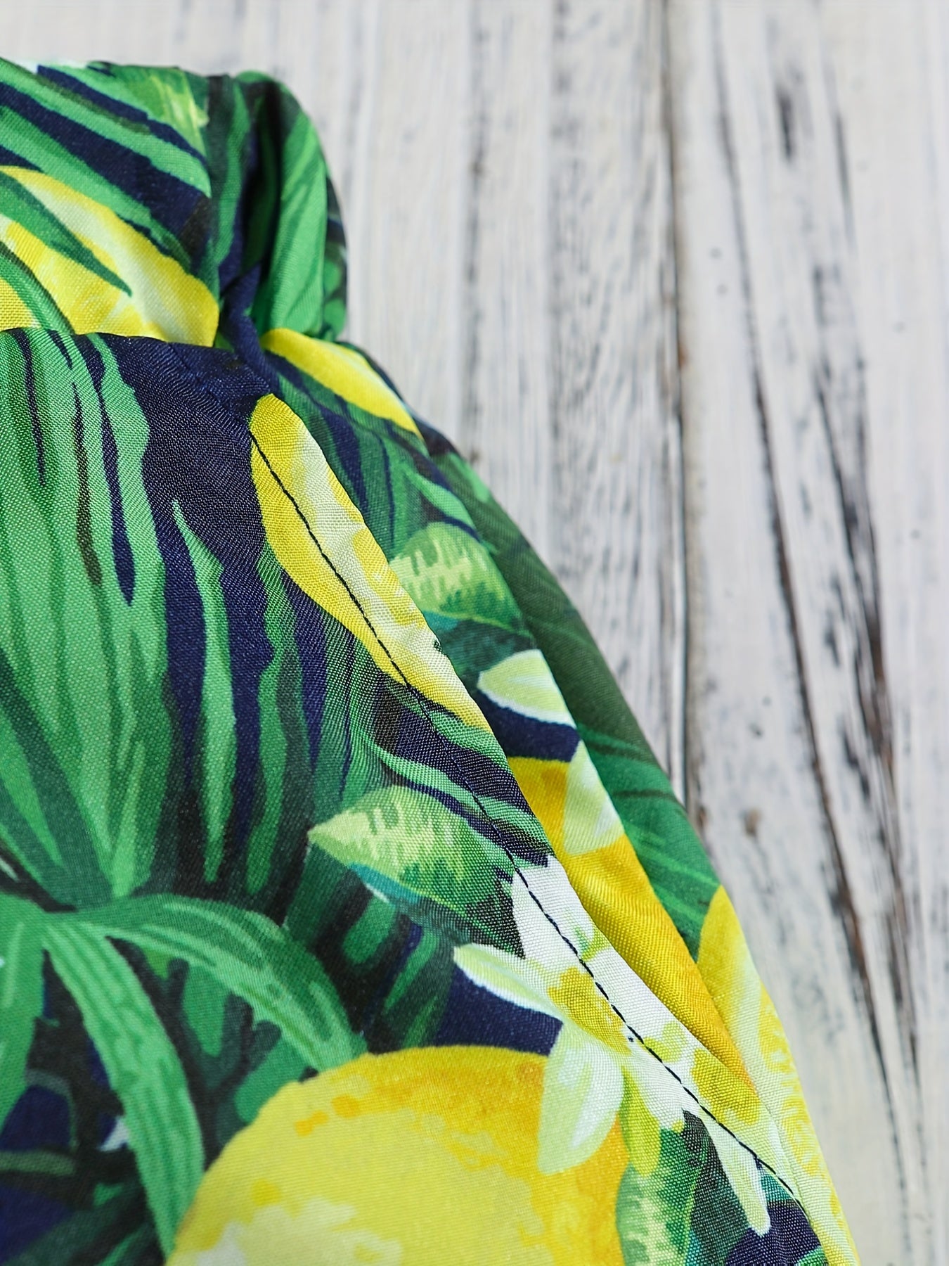 Boys Lemon Flower & Leaf Print Casual Shorts for Vacation Beach