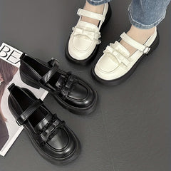 Chunky Heel Lace Loafers Mary Jane Lolita Shoes